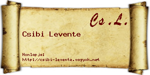 Csibi Levente névjegykártya